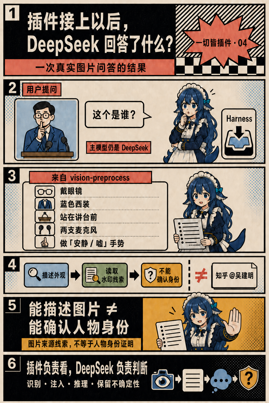插件提供描述,DeepSeek 保留身份不确定性